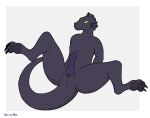  anthro anus claws dragon erection genitals hi_res male mythological_creature mythological_scalie mythology not-a-fox nude penis presenting presenting_penis purple_body scalie simple_background solo tail 