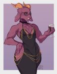  alcohol anthro athletic athletic_male beverage bovid caprine cheek_tuft chin_tuft clothed clothing container crossdressing cup curved_horn dress drinking_glass eyewear facial_tuft floppy_ears fur glass glass_container glass_cup glasses goat half-closed_eyes hdhxrrfg hi_res horn male mammal narrowed_eyes purple_background purple_body purple_fur simple_background skimpy_dress solo tinted_glasses tuft wine wine_glass 