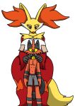  anthro big_breasts breasts delphox duo female huge_breasts looking_at_viewer male male/female multicolored_body neormk nintendo pok&eacute;mon pok&eacute;mon_(species) seductive torracat video_games 