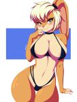  2024 3:4 absurd_res anthro aquakey big_breasts blonde_hair blue_eyes blush bodily_fluids breasts butt canid canine clothed clothing digital_media_(artwork) eyebrows eyelashes female fur hair hi_res invalid_tag lagomorph leporid lola_bunny looking_at_viewer looney_tunes mammal rabbit simple_background solo warner_brothers white_body white_fur 