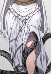  1other animal animal_in_clothes dark_souls_(series) dark_souls_i dark_sun_gwyndolin dress frilled_dress frills highres legs lower_body simple_background skirt snake solo tagme timnehparrot waist_sash white_dress 