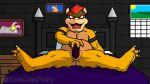  3_fingers abs andromorph animal_genitalia anthro asgore_dreemurr bed bed_sheet bedding bedroom bowser bowser_jr. butt chubby_male claws cloacal cloacal_penetration desk dildo fangs father feet fingers furniture genital_slit genitals hair horn intersex kodafurrzan koopa male male/male mario_bros muscular nintendo open_mouth parent penetration red_eyes red_hair scalie sex_toy slit slit_penetration solo table undertale_(series) video_games yellow_body 