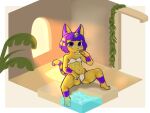  :&lt; animal_crossing ankh ankha_(animal_crossing) anthro bangs bikini blue_body blue_fur blunt_bangs bob_cut clothed clothing detailed_background domestic_cat dwunny1 eyebrow_through_hair eyebrows feet felid feline felis female flat_chested fur gold_(metal) gold_jewelry hair jewelry looking_at_viewer mammal markings nintendo sitting solo spread_legs spreading striped_markings striped_tail stripes swimming_pool swimwear tail tail_markings thick_thighs translucent translucent_hair uraeus water white_clothing white_swimwear wide_hips yellow_body yellow_fur 