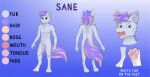  abs absurd_res anthro blue_body blue_eyes blue_fur canid canine canis claws english_text eyebrows front_view fur hair hi_res inner_ear_fluff male mammal model_sheet multicolored_body navel nude open_mouth orange_body orange_fur palette pawpads pink_nose rear_view sane_(skbld) skbld standing text tongue tuft two_tone_body two_tone_tail white_body white_fur wolf 
