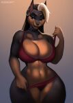  2024 5_fingers abstract_background anthro aozee artist_name bedroom_eyes big_breasts black_body black_fur black_hair blonde_hair blonde_highlights bra bra_pull breasts brown_body brown_fur canid canine canis cleavage clothed clothing clothing_pull collar curvy_figure digital_drawing_(artwork) digital_media_(artwork) dobermann domestic_dog ear_piercing ear_ring female fingers fur grey_eyes hair hi_res highlights_(coloring) long_hair looking_at_viewer mammal multicolored_body multicolored_fur multicolored_hair narrowed_eyes panties panty_pull piercing pinscher red_bra red_clothing red_panties red_underwear ring_piercing seductive skimpy skimpy_underwear smile snout solo spiked_collar spikes thick_thighs two_tone_body two_tone_fur two_tone_hair underwear underwear_pull undressing voluptuous watermark wide_hips xionelly_(onys_bin) 
