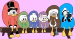  anatid anseriform anthro avian bird candy della della_duck dessert dewey_duck disney donald_duck duck ducktales ducktales_(2017) female food food_costume group hi_res jelly_bean jelly_bean_costume kigtoons louie_duck male scrooge_mcduck webby_vanderquack 