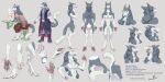  anthro balls beret clothed clothing digitigrade digitigrade_footwear english_text footwear furgonomic_footwear furgonomics genitals hat headgear headwear hi_res male mick39 model_sheet multiple_poses nude pose sergal sitting solo text 