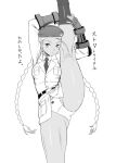  1girl antenna_hair beret braid breasts cammy_white cat dr.p fingerless_gloves flexible gloves greyscale hat long_hair looking_at_viewer military military_uniform monochrome panties simple_background solo split standing standing_on_one_leg standing_split street_fighter street_fighter_ii_(series) street_fighter_v tan twin_braids underwear uniform white_background 