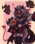  anthro blush breasts canid canid_demon claws clothed clothing demon duo fangs female fluffy fluffy_tail fur gloves grey_body grey_fur hair handwear hellhound helluva_boss hi_res humanoid imp interspecies loona_(helluva_boss) male male/female mammal moxxie_(helluva_boss) mr_saibot_z multicolored_body multicolored_fur open_mouth open_smile red_body red_eyes smile two_tone_body two_tone_fur white_body white_fur white_hair 