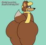  absurd_res anthro big_butt brown_body brown_fur butt canid canine canis clothing cringebird eyeshadow female fur green_background hanna-barbera hat headgear headwear hi_res huge_butt huge_thighs jellystone_(hbo_max) looking_at_viewer looking_back looking_back_at_viewer loopy_(loopy_de_loop) loopy_de_loop makeup mammal metaldorksolid multicolored_body multicolored_fur open_mouth scarf simple_background solo thick_thighs two_tone_body two_tone_fur wolf yellow_clothing yellow_hat yellow_headwear yellow_scarf 