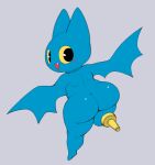  adorabat anthro bat_wings big_butt big_ears black_eyes blue_body blue_skin blue_wings blush blush_lines butt cartoon_network chiropteran cute_fangs ears_up featureless_feet female glistening glistening_butt glistening_eyes grey_background looking_at_viewer looking_back looking_back_at_viewer mammal mao_mao:_heroes_of_pure_heart membrane_(anatomy) membranous_wings noseless nude open_mouth open_smile pegleg pururing rear_view simple_background smile solo spread_wings thick_thighs wings yellow_sclera 