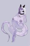  absurd_res anthro big_breasts bodily_fluids breasts collar collar_only exposed_breasts female genital_fluids genitals hi_res implied_incest mommy_kink nipple_outline nipples nude pticelov solo 