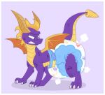  activision border diaper dragon feral gem hi_res jupiters male pattern_diaper purple_background simple_background solo spyro spyro_the_dragon video_games white_border 