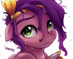  bodily_fluids cellphone equid equine eyebrows green_eyes hair hasbro hi_res mammal marenlicious messy_hair mlp_g5 my_little_pony pegasus phone pipp_petals_(mlp) portrait purple_eyebrows purple_hair sad signature simple_background smartphone solo tears upset white_background wings 