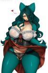  absurd_res anthro big_breasts breasts clothed clothing clothing_lift female genitals hair hair_over_eye hi_res lefantis mature_female nintendo one_eye_obstructed panties pok&eacute;mon pok&eacute;mon_(species) pussy simple_background snorlax underwear video_games white_background 