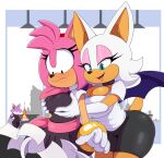  2022 amy_rose angry anthro bigdon1992 black_nose blaze_the_cat blush breast_fondling breast_play breasts chiropteran cleavage clothed clothing digital_media_(artwork) duo_focus eulipotyphlan eyelashes female female/female fire fondling fur gloves green_eyes grope grope_from_behind group hand_on_breast handwear hedgehog hi_res mammal membrane_(anatomy) membranous_wings nipple_outline office open_mouth pink_body rouge_the_bat sega smile sonic_the_hedgehog_(series) topwear wings 