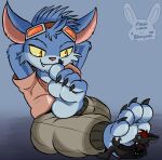 anthro bnuuyman claws curling_toes duo extreme_size_difference feet foot_fetish foot_focus foot_lick foot_play foot_rub hindpaw lagomorph league_of_legends leporid licking macro male male/male mammal micro newt_rabbit paws rabbit riot_games rumble_(lol) size_difference soles tencent toes tongue worship worshiping yordle