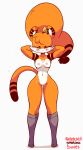  2022 2d_animation animated anthro blush bodily_fluids breasts clothing d&ograve;u diives felid feline female genitals hi_res legwear mammal nipples pantherine pussy simple_background solo squats sweat tiger xingzuo_temple 