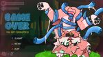  anthro balls bell bell_collar black_pawpads blue_tentacles bodily_fluids bracelet canid canine canis collar corrupted corruption cum defeat defeat_sex defeated defeated_hero english_text erection feet fluffy fluffy_tail forced forest forest_background fur game_over game_over_screen gameplay_mechanics genital_fluids genitals green_eyes gui hair health_bar hi_res jewelry life_(gaming) losing male mammal moan nature nature_background nude outside pawpads paws penis pink_body pink_fur plant playstation_button_symbol rape red_body red_fur restrained restrained_by_tentacles sex simple_background solo spiked_bracelet spikes stamina_bar submissive submissive_male sweat tail tail_mouth tentacle_rape tentacle_sex tentacles tentacles_around_penis text tongue tongue_out tree unusual_anatomy unusual_tail upside_down wildones wolf 