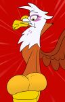  abuse angry avian ball_grab balls brown_body brown_feathers buttsaucer cheese_sandwich_(mlp) chest_tuft cock_and_ball_torture eyelashes feathered_wings feathers female feral first_person_view fist friendship_is_magic genital_torture genitals gilda_(mlp) gryphon hasbro hi_res insane male my_little_pony mythological_avian mythology nuttyhoof punch red_background simple_background text torture tuft white_body white_feathers wings yellow_eyes 