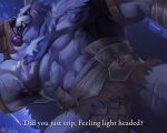  2022 abs anthro arm_wraps armband armor armpit_hair barazoku biceps big_muscles black_body black_fur black_nipples blaidd_(elden_ring) body_hair bottomwear canid canine canis cape clothed clothing dialogue elden_ring english_text first_person_view fromsoftware fur hi_res holding_object holding_sword holding_weapon huge_muscles loincloth looking_at_viewer low-angle_view male mammal melee_weapon muscular muscular_anthro muscular_male navel night nipples obliques patreon pecs scar signature sky solo standing star sword talking_to_viewer teeth text topless topless_anthro topless_male tuft unconvincing_armor video_games weapon wolf wraps wulfer-shepherd 
