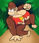 2022 absurd_res anthro ape big_breasts bottomless bottomless_anthro bottomless_female breast_squish breasts brown_body brown_fur brown_hair cleavage cleavage_overflow clothed clothing crop_top crossgender curvy_figure detailed_background digital_media_(artwork) donkey_kong_(character) donkey_kong_(series) eyelashes feet female fingers fur gorilla hair haplorhine hi_res huge_breasts kong mammal mtf_crossgender multicolored_body multicolored_fur muscular muscular_anthro muscular_female nintendo outside primate shirt simple_eyes smile solo someth1ngoranother squish tan_body tan_fur teeth thick_thighs topwear two_tone_body two_tone_fur video_games voluptuous wide_hips 
