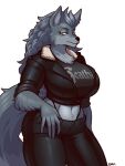  anthro blazbaros canid canine canis clothing female hi_res jacket mammal solo topwear wolf 