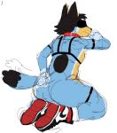 animal_humanoid artxtcy bandit_heeler bluey_(series) hi_res humanoid male male/male solo