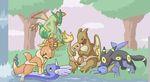  9_6_(artist) animated animated_gif charizard charmander dragonair floatzel flygon furry gif group_sex lowres no_humans orgy pokemon sex solrock umbreon vaporeon 