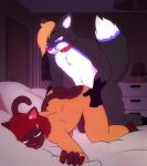  animal_genitalia animal_penis animated anthro blonde_hair bodily_fluids canid canine canine_genitalia canine_penis collar collar_only cum cumshot domestic_cat duo ejaculation felid feline felis femboy fox from_behind_position genital_fluids genitals hair jessejuss male male/male mammal nude penis pokusa red_hair sasha_kowka sex siamese submissive submissive_male 