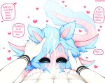  &lt;3 &lt;3_eyes 2022 abs ahegaokami amphibian anthro axolotl black_sclera blue_eyes blue_hair blue_tongue bodily_fluids cum cum_in_mouth cum_inside cum_on_face deep_throat duo english_text eyes_mostly_closed fellatio female first_person_view genital_fluids hair hand_on_head hi_res licking male male/female mole_salamander narrowed_eyes oral penile pink_body pov_blowjob salamander_(amphibian) sex simple_background text tongue tongue_out white_background 