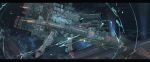  absurdres armor armored_core armored_core_vi:_fires_of_rubicon balteus_(armored_core_vi) blue_armor energy_barrier floating gatling_gun gun highres mecha mecha_focus missile_pod no_humans nslacka robot solo thrusters weapon 