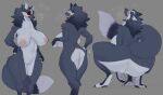  &lt;3 2022 anthro arched_back areola black_body black_fur blep breasts breath butt canid canine canis crouching digitigrade eye_patch eyewear female frankie_(doggod.va) fur genitals grey_background hi_res looking_back lvlirror mammal multicolored_body multicolored_fur neck_tuft nipples nude pawpads paws pussy rear_view simple_background solo standing thick_thighs tongue tongue_out tuft two_tone_body two_tone_fur white_body white_fur wide_hips wolf yellow_eyes 