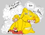  2021 anal anal_penetration anthro bald barazoku bodily_fluids doggystyle duo from_behind_position homer_simpson human looking_pleasured male male/male mammal mustelid nude overweight overweight_male penetration sex simple_background sweat the-alfie-incorporated 