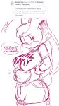  9:16 anthro big_breasts blush bodily_fluids bottomwear breasts clothing denim denim_clothing english_text fakeryway female hi_res jeans lagomorph leporid mammal meme pants rabbit rental_mommy sega solo sonic_the_hedgehog_(series) sweat text vanilla_the_rabbit 