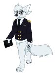 4_ears alpha_channel anthro apple_inc. bottomless brown_eyes clothed clothing cosmicartoons digital_drawing_(artwork) digital_media_(artwork) digitigrade elliott_(zeyzell) eyewear fur glasses hi_res ipad male multi_ear pantsless pilot pilot_suit pilot_uniform pose shirt solo tablet tablet_computer tail the_isolationists the_nature_of_predators topwear walking whenwolvescryout white_body white_fur white_tail zeyzell zeyzell_fox