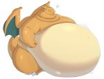  anthro belly charizard feral hi_res immobile male morbidly_obese nintendo norsu327 obese orange_body overweight pok&eacute;mon pok&eacute;mon_(species) solo video_games weight_gain white_body yellow_belly 