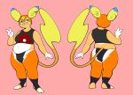  2021 3_toes 4_fingers alolan_raichu alternate_species anthro auria_jansson belly black_clothing blue_body blue_fur bottomwear breasts bulge butt cheek_spots cheek_tuft clothed clothing cosplay cosplay_pikachu_(costume) crop_top cute_fangs dipstick_ears eyebrows facial_tuft feet fingers front_view fur gesture gynomorph head_tuft hi_res intersex legwear magnetiorchid mask model_sheet multicolored_ears navel nintendo orange_body orange_clothing orange_fur pants pikachu_libre pink_background pok&eacute;ball pok&eacute;mon pok&eacute;mon_(species) rear_view regional_form_(pok&eacute;mon) shirt simple_background sleeveless_shirt slightly_chubby smiley_face solo standing thick_thighs tights toes topwear trans_(lore) trans_woman_(lore) tuft v_sign video_games white_body white_clothing white_fur yellow_body yellow_fur 