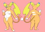  2021 3_toes 4_fingers alolan_raichu alternate_species animal_genitalia anthro areola auria_jansson balls belly blue_body blue_fur breasts butt cheek_spots cheek_tuft dipstick_ears erection eyebrows facial_tuft feet fingers front_view fur genitals gesture gynomorph head_tuft hi_res intersex magnetiorchid model_sheet multicolored_ears navel nintendo nipples nude orange_body orange_fur penis pink_background pok&eacute;mon pok&eacute;mon_(species) rear_view regional_form_(pok&eacute;mon) sheath simple_background slightly_chubby solo standing tapering_penis thick_thighs toes trans_(lore) trans_woman_(lore) tuft v_sign video_games white_body white_fur yellow_body yellow_fur 