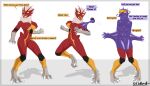 4_toes 5_fingers anthro black_text blaziken bound breasts bulda_(dragonmaster2653) camel_toe clenched_teeth digital_drawing_(artwork) digital_media_(artwork) drone dronification encasement english_text erect_nipples eyelashes eyeliner feet female fingers fur generation_3_pokemon genital_outline glistening glistening_latex gridbull hi_res latex living_latex makeup multicolored_body nintendo nipple_outline nipples pokeball pokemon pokemon_(species) purple_latex pussy_outline scuted_arms scuted_feet scutes sequence shadow signature simple_background small_tail solo speech_bubble stretchy struggling tail talons teeth text toes transformation visor white_body white_fur yellow_eyes yellow_sclera yellow_visor 