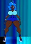  absurd_res big_breasts big_butt breasts brown_body butt ebony gradient_background hi_res simple_background thick_thighs 