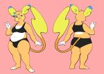  2021 3_toes 4_fingers alolan_raichu alternate_species anthro auria_jansson belly black_bra black_clothing black_underwear blue_body blue_fur bra breasts bulge butt cheek_spots cheek_tuft cleavage clothed clothing dipstick_ears eyebrows facial_tuft feet fingers front_view fur gesture gynomorph head_tuft hi_res intersex magnetiorchid model_sheet multicolored_ears navel nintendo orange_body orange_fur pink_background pok&eacute;mon pok&eacute;mon_(species) rear_view regional_form_(pok&eacute;mon) simple_background slightly_chubby solo standing thick_thighs toes trans_(lore) trans_woman_(lore) tuft underwear v_sign video_games white_body white_fur yellow_body yellow_fur 