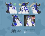 anthro astonishment bleating deer gesture hand_gesture hi_res light male mammal naoto paws pointing salute solo sticker telegram_sticker