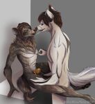  african_wild_dog anal anthro canid canine canis chastity_cage chastity_device duo felix_reuter hi_res kissing kori_rain male male/male mammal moonfurrywolf wolf 