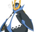  2022 ambiguous_gender anthro beak empoleon hi_res inahon485 looking_at_viewer nintendo open_beak open_mouth pok&eacute;mon pok&eacute;mon_(species) semi-anthro simple_background solo video_games white_background 