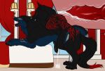  bite black_body black_claws black_fur black_pawpads black_penis black_tail blue_body blue_fur blue_tail canid canine claws duo ears_back erection eyes_closed fangs feral feral_on_feral feral_penetrated feral_penetrating feral_penetrating_feral from_behind_position fur genitals hi_res inside internal killthe_demon knot male male/male male_penetrated male_penetrating male_penetrating_male mammal neck_bite open_mouth pawpads penetration penis pivoted_ears red_penis red_tail sex side_view tail teeth tongue tongue_out 