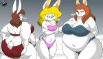  anthro bikini breasts chrisandcompany clothing female group hair lagomorph leporid mammal rabbit swimwear 