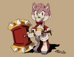  amy_rose anthro claws clothing dress eulipotyphlan female hammer hedgehog hi_res mammal sega solo sonic_the_hedgehog_(series) spikes tools were wereeulipotyphlan werehog zzzh1n 