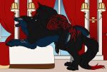 bite black_body black_claws black_eyes black_fur black_pawpads black_penis black_tail blue_body blue_fur blue_tail canid canine claws duo ears_back erection fangs feral feral_on_feral feral_penetrated feral_penetrating feral_penetrating_feral from_behind_position fur genitals glistening glistening_eyes hi_res inside killthe_demon knot male male/male male_penetrated male_penetrating male_penetrating_male mammal neck_bite open_mouth orange_eyes pawpads penetration penis pivoted_ears red_tail sex side_view tail teeth tongue tongue_out 