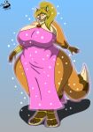  absurd_res anthro canid canine chrisandcompany clothing dress female fox hair hi_res mammal solo 